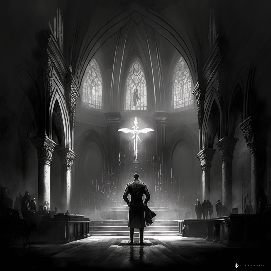 Midjourney Dark cathedral